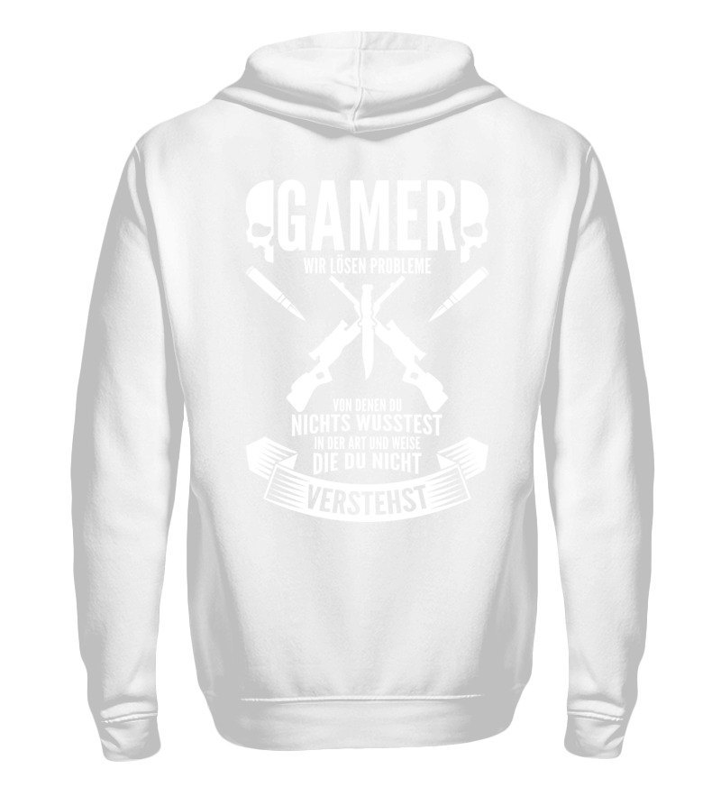 Zip up hoodie with print on the backside 