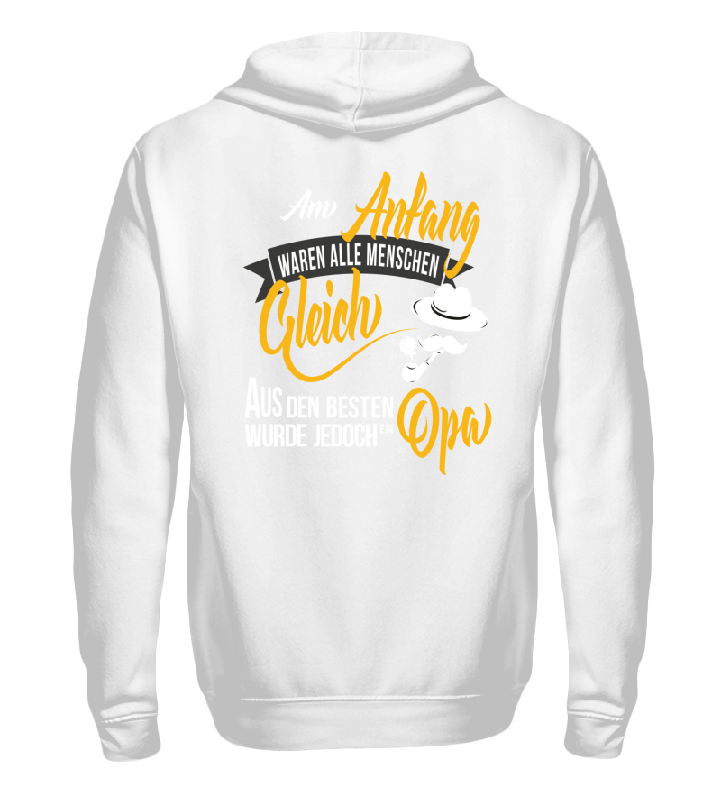 Zip up hoodie with print on the backside 