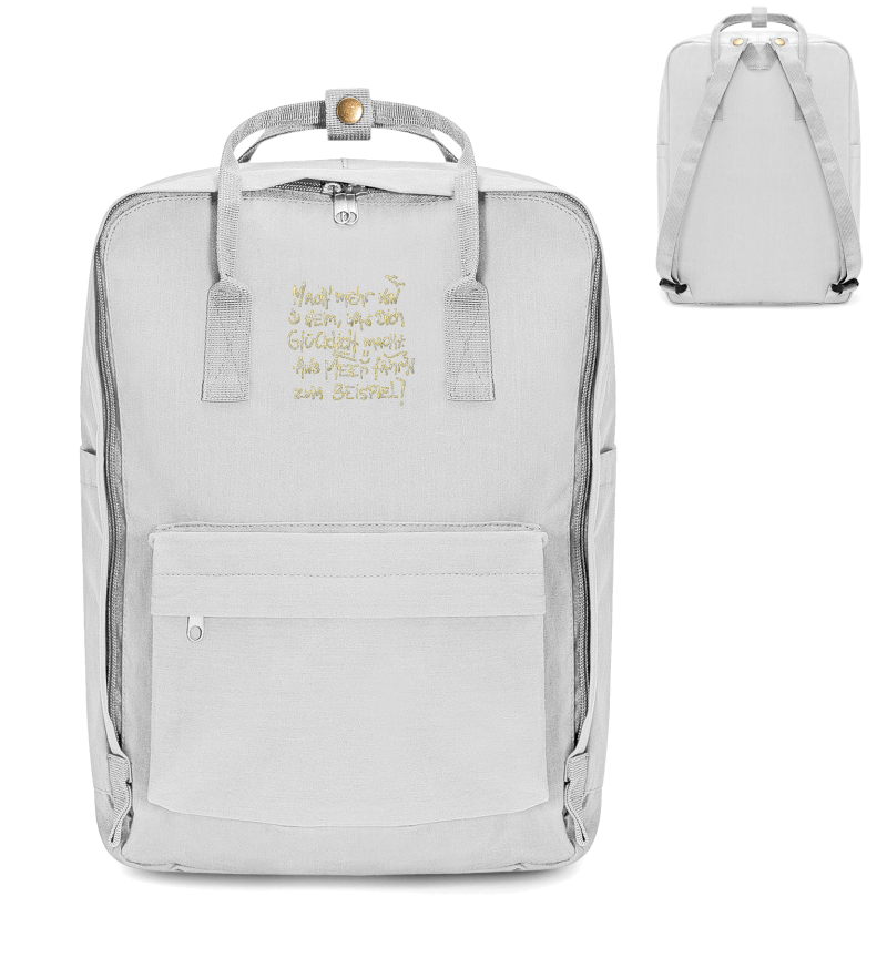 Twin Handle Backpack with Embroidery