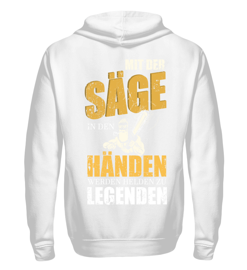 Zip up hoodie with print on the backside 