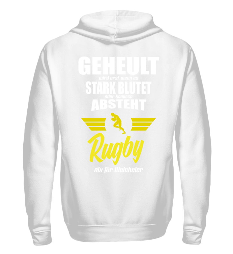 Zip up hoodie with print on the backside 