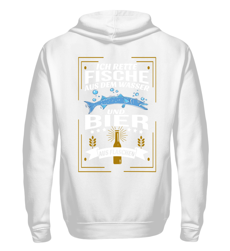 Zip up hoodie with print on the backside 