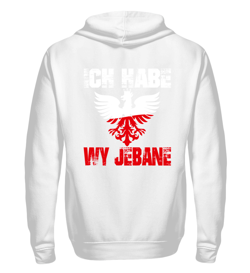 Zip up hoodie with print on the backside 