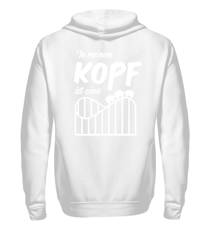 Zip up hoodie with print on the backside 
