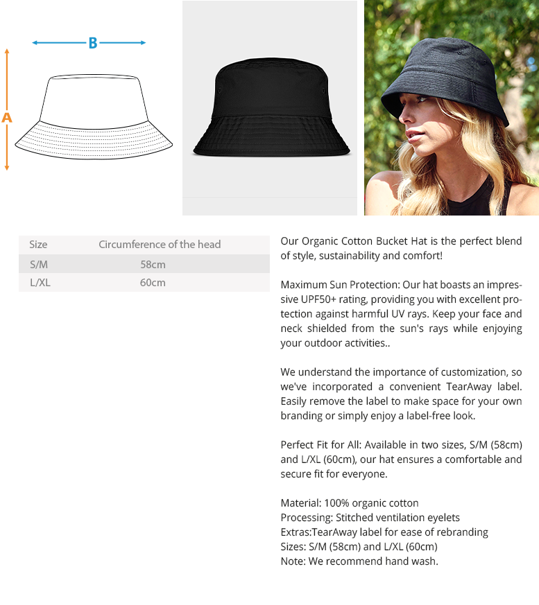 Organic Bucket Hat with Embroidery 3