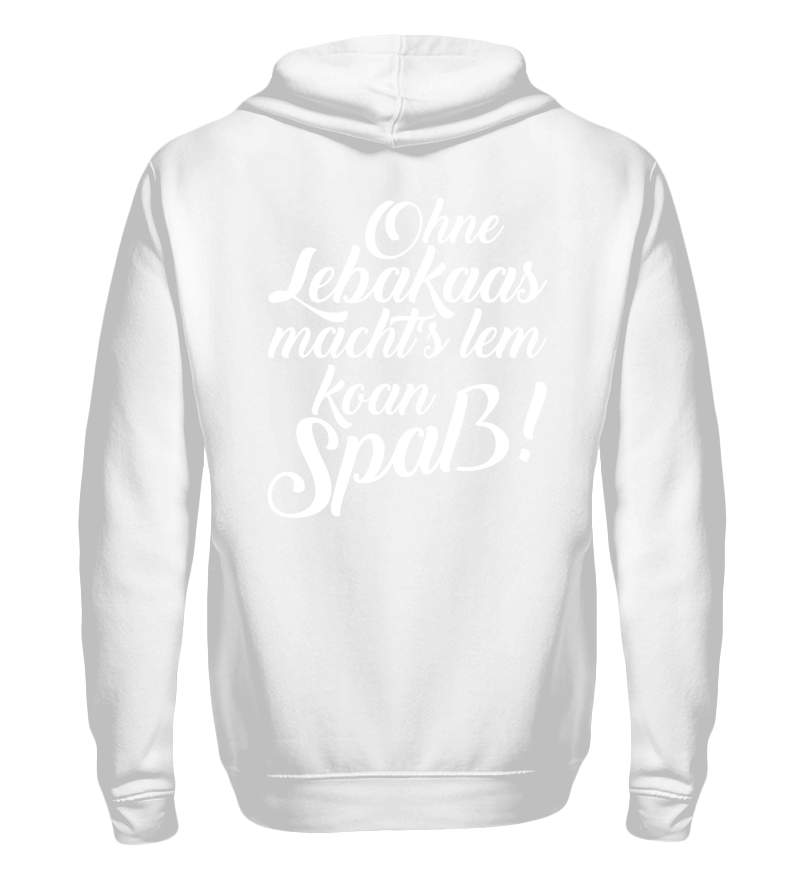 Zip up hoodie with print on the backside 
