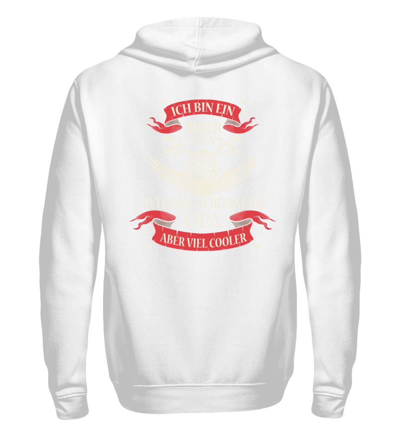 Zip up hoodie with print on the backside 